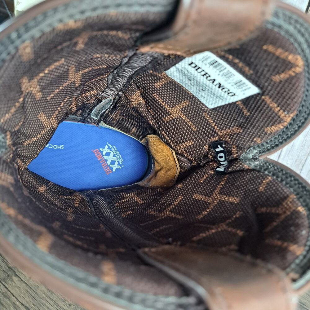 Rebel Durango Brown Army Green USA Print Western Boots Men's Sz 10 M (VGC) - Picture 8 of 10